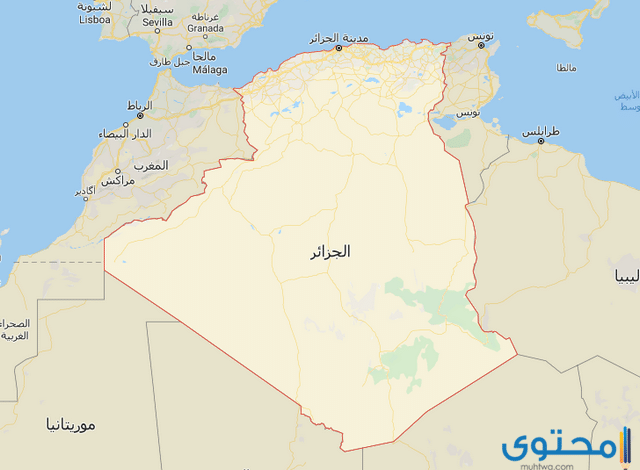 خريطة الجزائر بالمدن صماء كاملة