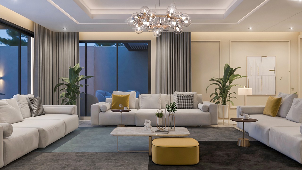 تصاميم واشكال ديكورات غرف المعيشة 2025