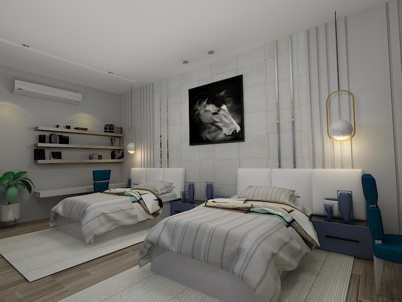 غرف نوم اطفال بسريرين