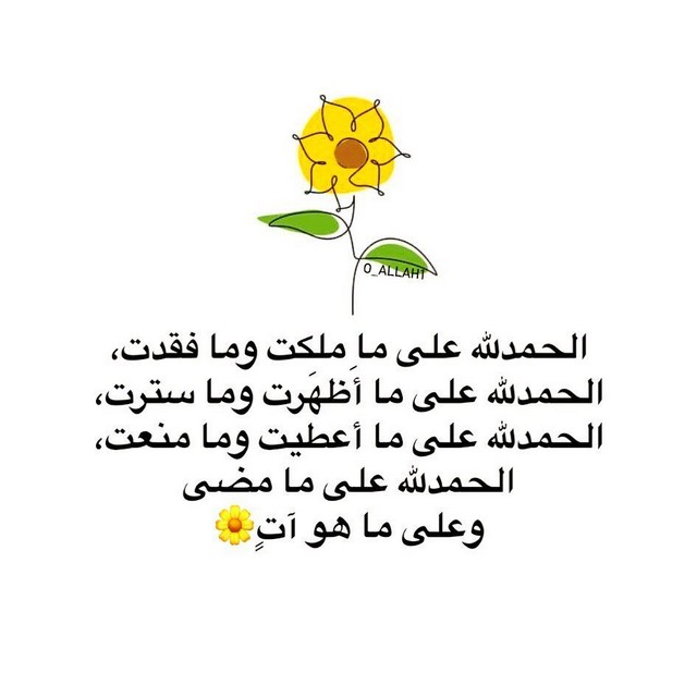 الحمد لله على ما مضى والحمد لله لما هو آت