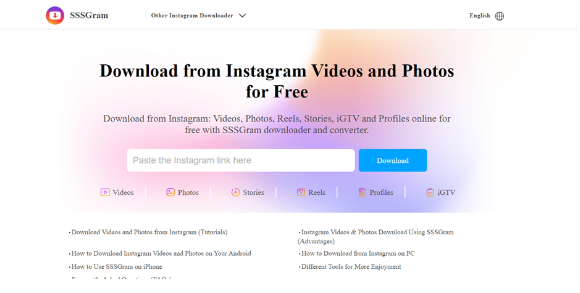 تنزيل [مقاطع الفيديو والستوري والصور] من انستقرام باستخدام SSSGram