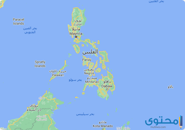 خريطة الفلبين والدول المجاورة بالعربي