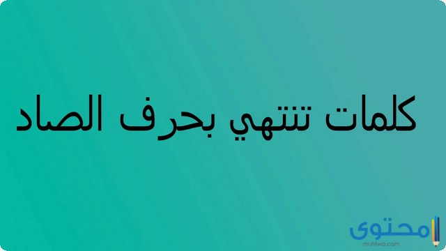 كلمات تنتهي بحرف الصاد (ص)