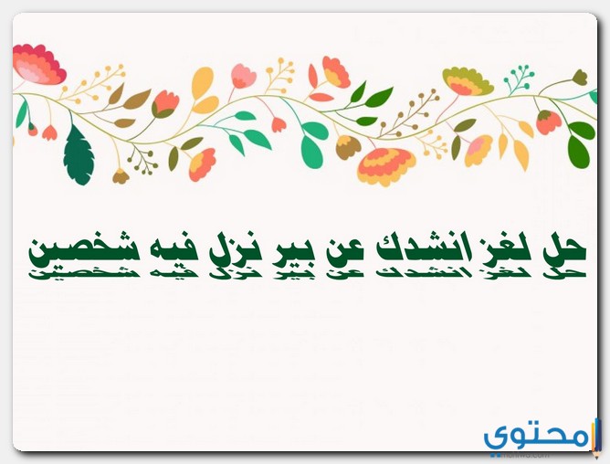 حل لغز انشدك عن بير