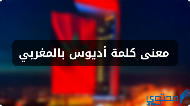 ما معنى كلمة اديوس باللهجة المغربية