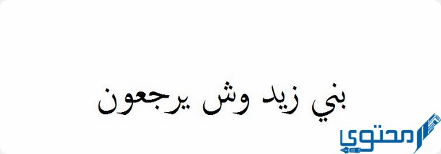 قبيلة بني زيد وش يرجعون
